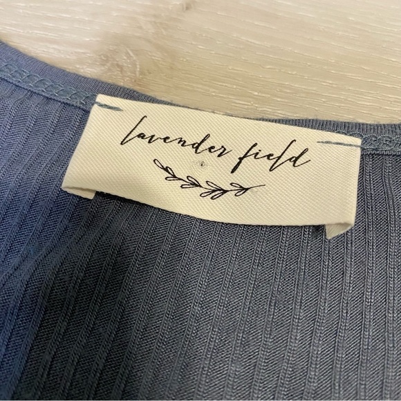 Lavender Field Scoop Neck Babydoll Top, Grayish Blue, Estimated Medium - Picture 2 of 8